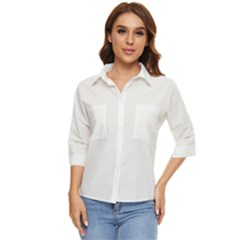 Rectangular T- Shirt Rectangular Grid Pattern - Grey T- Shirt Women s Quarter Sleeve Pocket Shirt