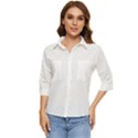 Rectangular T- Shirt Rectangular Grid Pattern - Grey T- Shirt Women s Quarter Sleeve Pocket Shirt View1