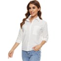 Rectangular T- Shirt Rectangular Grid Pattern - Grey T- Shirt Women s Quarter Sleeve Pocket Shirt View3