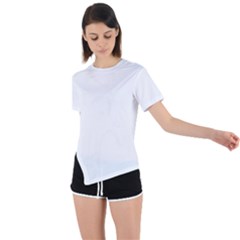 Rose T- Shirt Single Black And White Rose T- Shirt Asymmetrical Short Sleeve Sports Tee