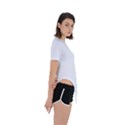 Rose T- Shirt Single Black And White Rose T- Shirt Asymmetrical Short Sleeve Sports Tee View3