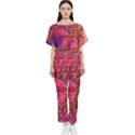 Colorful Bubbles Abstract Art Batwing Lightweight Chiffon Jumpsuit View1