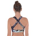 Black Marble Abstract Pattern Texture Cross Back Sports Bra View2