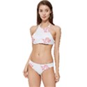 Siberian Husky T- Shirtsiberian Husky Dog Pattern With Tree T- Shirt Banded Triangle Bikini Set View1
