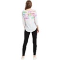 Silhouette Design T- Shirt Vintage Leaves Silhouette Design Border Pastel Colours T- Shirt Chiffon Quarter Sleeve Blouse View2