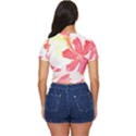 Tropical T- Shirt Tropical Creative Hawaiian T- Shirt Side Button Cropped Tee View4