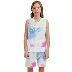 Tropical T- Shirt Tropical Fashion Deforest T- Shirt Kids  Basketball Mesh Set