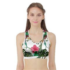 Tropical T- Shirt Tropical Graceful Anomaliflor T- Shirt Sports Bra With Border