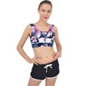 Tropical T- Shirt Tropical Graceful Flower T- Shirt V-Back Sports Bra View1
