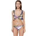 Tropical T- Shirt Tropical Pattern Floriculture T- Shirt Low Cut Ruffle Edge Bikini Set View1