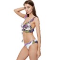 Tropical T- Shirt Tropical Pattern Floriculture T- Shirt Low Cut Ruffle Edge Bikini Set View2