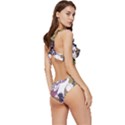 Tropical T- Shirt Tropical Pattern Floriculture T- Shirt Low Cut Ruffle Edge Bikini Set View3