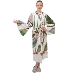 Tropical T- Shirt Tropical Pattern Quiniflore T- Shirt Maxi Velour Kimono