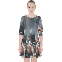 Chocolate Dark Quarter Sleeve Pocket Dress