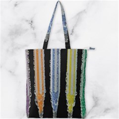 Pencil Colorfull Pattern Double Zip Up Tote Bag