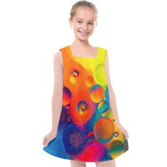 Colorfull Pattern Kids  Cross Back Dress