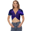 Abstract Colorful Pattern Design Twist Front Crop Top View1