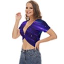 Abstract Colorful Pattern Design Twist Front Crop Top View2