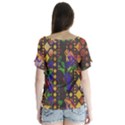 Background Graphic V-Neck Flutter Sleeve Top View2