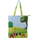 Mother And Daughter Yoga Art Celebrating Motherhood And Bond Between Mom And Daughter. Double Zip Up Tote Bag View1
