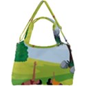 Mother And Daughter Yoga Art Celebrating Motherhood And Bond Between Mom And Daughter. Double Compartment Shoulder Bag View2