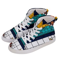 Abstract Statistics Rectangles Classification Men s Hi-top Skate Sneakers