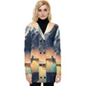 Abstract Color Colorful Mountain Ocean Sea Button Up Hooded Coat  View1