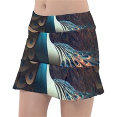 Peacock Bird Feathers Colorful Texture Abstract Classic Tennis Skirt