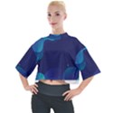 Abstract Blue Texture Space Mock Neck Tee View1