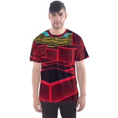 3d Abstract Model Texture Men s Sport Mesh Tee