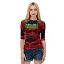 3d Abstract Model Texture Quarter Sleeve Raglan Tee View1