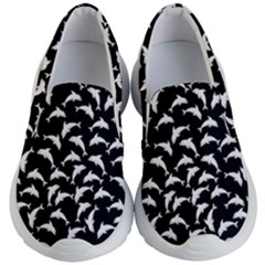 Dolphins Fish Pattern Ocean Sea Fins Aquatic Kids Lightweight Slip Ons
