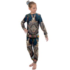 Easter Bunny Rabbit Flowers Easter Happy Easter Kids  Long Sleeve Set 