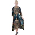 Easter Bunny Rabbit Flowers Easter Happy Easter Quarter Sleeve Wrap Front Maxi Dress View2