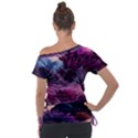 Landscape Landscape Painting Purple Purple Trees Off Shoulder Tie-Up Tee View2