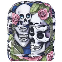 Skulls And Flowers Full Print Backpack by GardenOfOphir