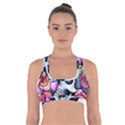 Floral Skeletons Cross Back Sports Bra View1