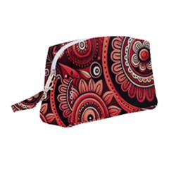 Bohemian Vibes In Vibrant Red Wristlet Pouch Bag (medium) by HWDesign