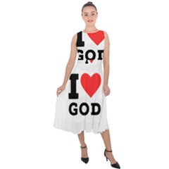 I Love God Midi Tie-back Chiffon Dress