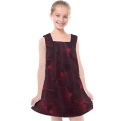 Folding Fan Seamless Pattern Kids  Cross Back Dress