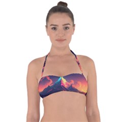 Mountain Sky Color Colorful Night Halter Bandeau Bikini Top