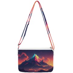 Mountain Sky Color Colorful Night Double Gusset Crossbody Bag by Ravend