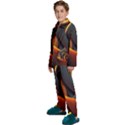 Swirls Abstract Watercolor Colorful Kids  Long Sleeve Velvet Pajamas Set View2