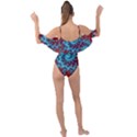 Fractal Pattern Background Drape Piece Swimsuit View2