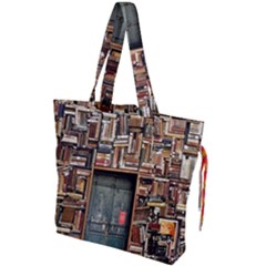 Books Drawstring Tote Bag by artworkshop
