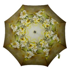 Watercolor Yellow And-white Flower Background Hook Handle Umbrellas (large)