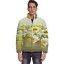 Watercolor Yellow And-white Flower Background Men s Puffer Bubble Jacket Coat View1