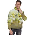 Watercolor Yellow And-white Flower Background Men s Puffer Bubble Jacket Coat View3