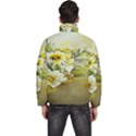 Watercolor Yellow And-white Flower Background Men s Puffer Bubble Jacket Coat View4