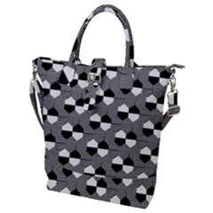 Geometric Pattern Line Form Texture Structure Buckle Top Tote Bag